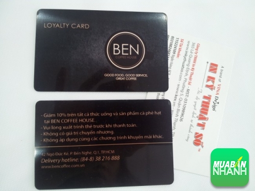 In thẻ nhựa Loyalty Card cho Ben coffee house bởi In Kỹ Thuật Số 