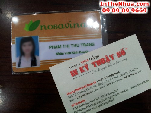 In thẻ nhân viên cho Nosavina - thực hiện in tại In Thẻ Nhựa - InTheNhua.com