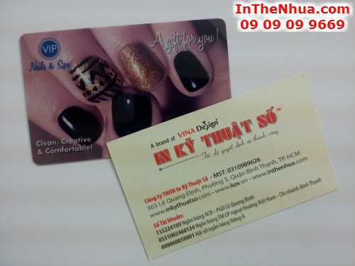 In thẻ nhựa khách hàng VIP cho spa làm đẹp - Nail & Spa, thực hiện bởi In Thẻ Nhựa - InTheNhua.com