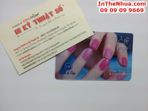 In thẻ nhựa cho trung tâm làm đẹp, làm nail đẹp, thực hiện in số lượng ít tại In Thẻ Nhựa - InTheNhua.com