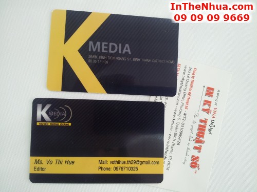In thẻ nhựa cho K Media | Thẻ nhựa làm thẻ nhân viên | In thẻ nhựa cho doanh nghiệp tại In Thẻ Nhựa - InTheNhua.com
