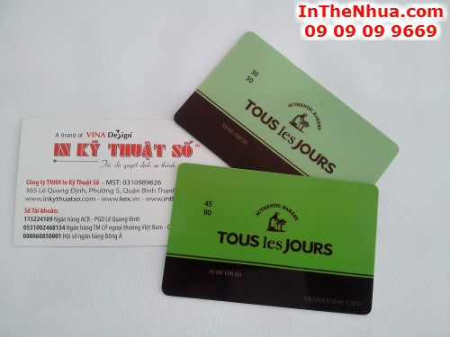 In thẻ nhựa cho tiệm bánh ngọt nổi tiếng Tous les Jours | In thẻ nhựa thành viên | In thẻ nhựa số lượng nhiều tại In Thẻ Nhựa - InTheNhua.com