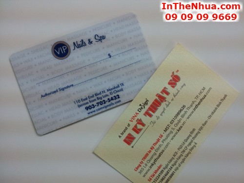 In thẻ nhựa số lượng ít cho khách hàng VIP Nail & Spa | In nhanh thẻ nhựa tại In Kỹ Thuật Số